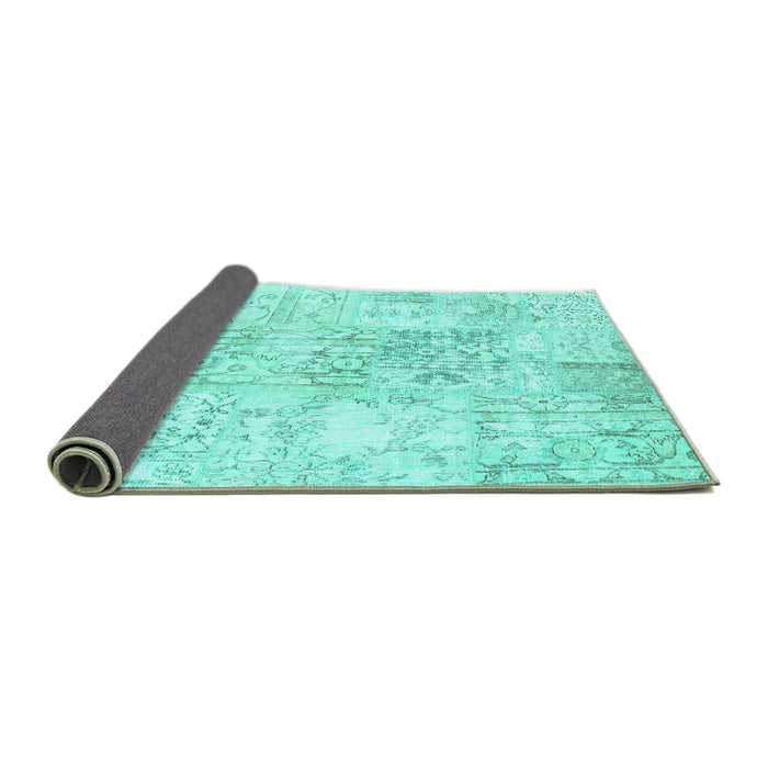 Sideview of Abstract Turquoise Contemporary Rug, con1184turq