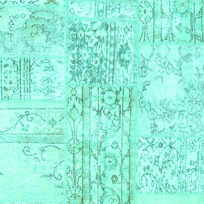 Machine Washable Abstract Turquoise Contemporary Area Rugs, wshcon1184turq