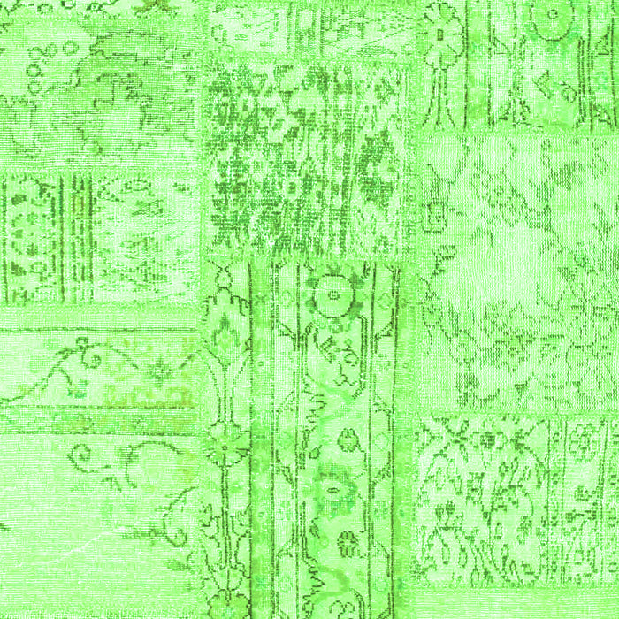 Serging Thickness of Machine Washable Abstract Green Contemporary Area Rugs, wshcon1184grn