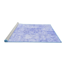 Sideview of Machine Washable Abstract Blue Contemporary Rug, wshcon1184blu