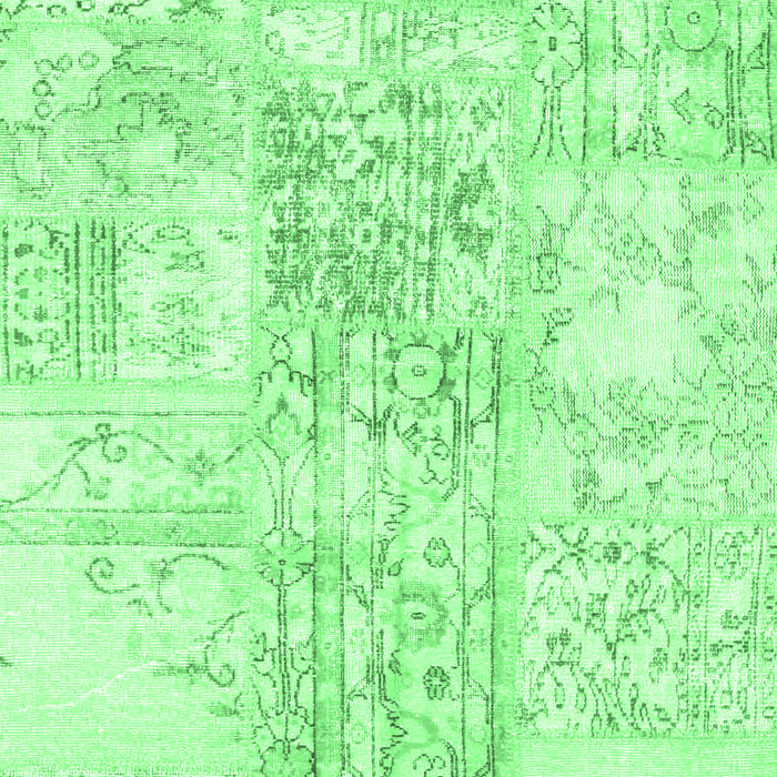 Machine Washable Abstract Emerald Green Contemporary Area Rugs, wshcon1184emgrn