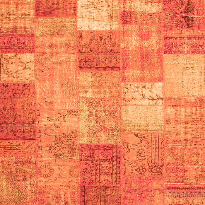 Serging Thickness of Patchwork Orange Transitional Rug, con1185org