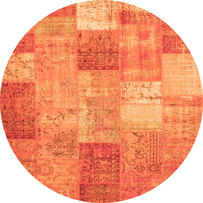 Square Patchwork Orange Transitional Rug, con1185org
