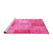 Sideview of Machine Washable Patchwork Pink Transitional Rug, wshcon1185pnk