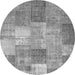Square Patchwork Gray Transitional Rug, con1185gry