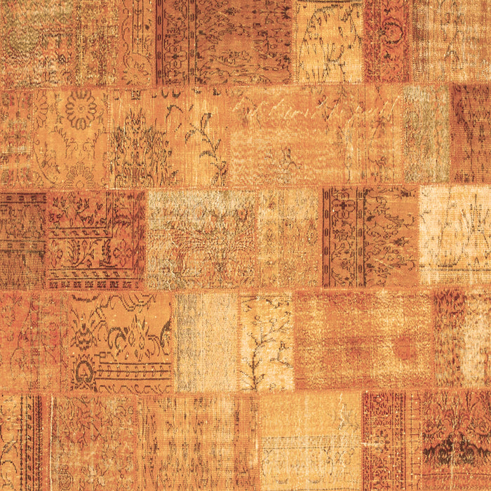 Square Patchwork Brown Transitional Rug, con1185brn