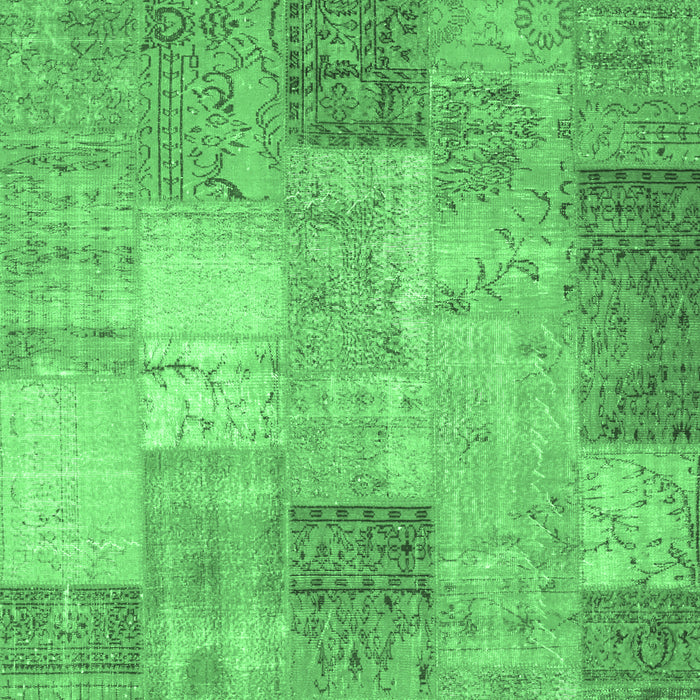 Patchwork Emerald Green Transitional Rug, con1185emgrn