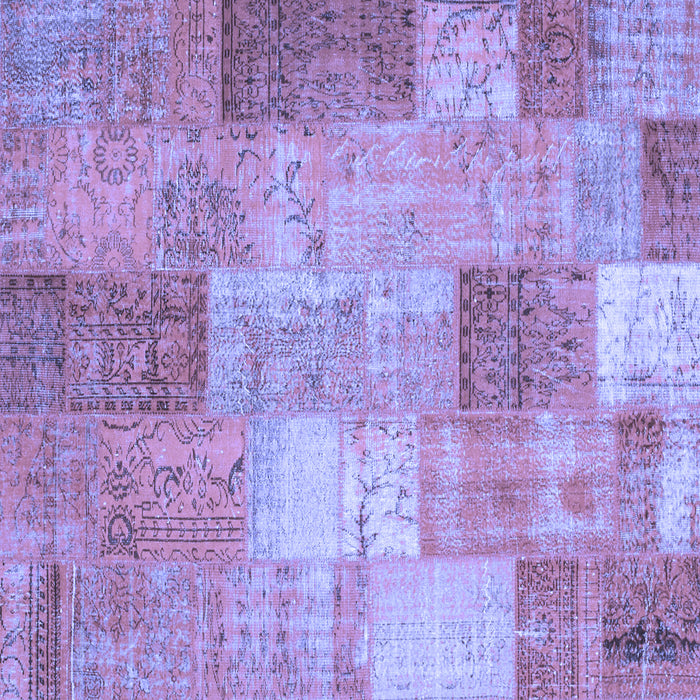 Square Patchwork Blue Transitional Rug, con1185blu