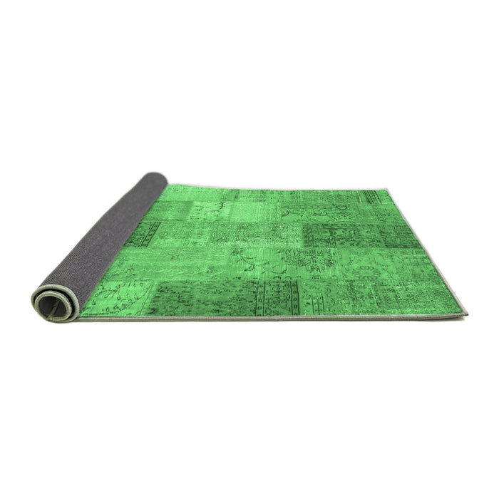 Sideview of Patchwork Emerald Green Transitional Rug, con1185emgrn