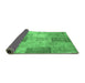 Sideview of Patchwork Emerald Green Transitional Rug, con1185emgrn