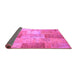 Sideview of Patchwork Purple Transitional Rug, con1185pur