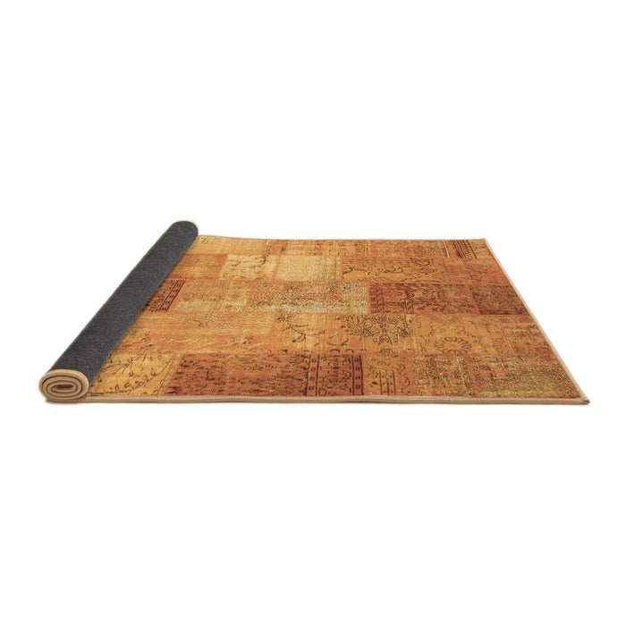 Sideview of Patchwork Brown Transitional Rug, con1185brn