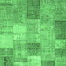 Square Patchwork Emerald Green Transitional Rug, con1185emgrn