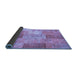 Sideview of Patchwork Blue Transitional Rug, con1185blu