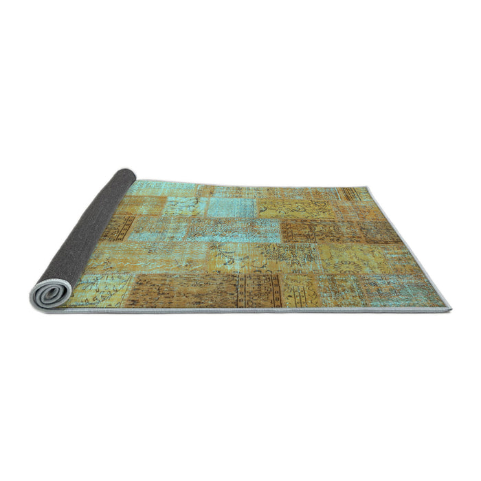 Sideview of Patchwork Light Blue Transitional Rug, con1185lblu