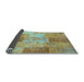 Sideview of Patchwork Light Blue Transitional Rug, con1185lblu