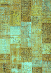 Patchwork Turquoise Transitional Rug, con1185turq