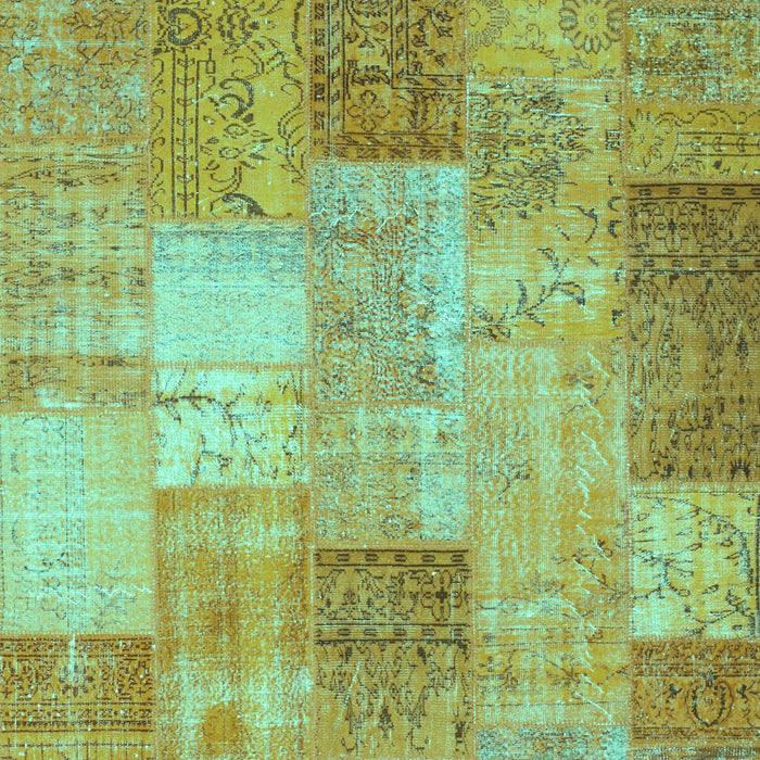 Patchwork Turquoise Transitional Rug, con1185turq