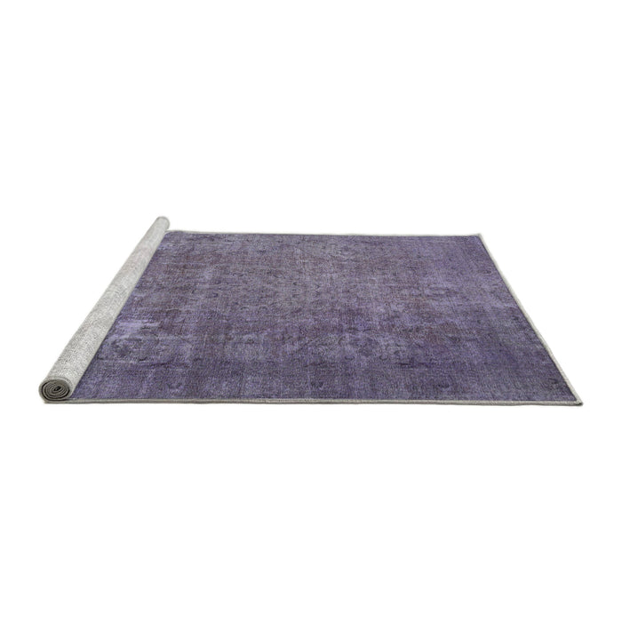 Serging Thickness of Machine Washable Contemporary Lavender Purple Rug, wshcon1186