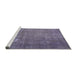 Serging Thickness of Machine Washable Contemporary Lavender Purple Rug, wshcon1186