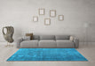 Machine Washable Persian Light Blue Bohemian Rug in a Living Room, wshcon1186lblu