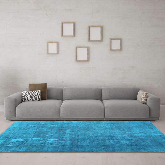 Machine Washable Persian Light Blue Bohemian Rug in a Living Room, wshcon1186lblu