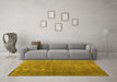 Machine Washable Persian Yellow Bohemian Rug in a Living Room, wshcon1186yw