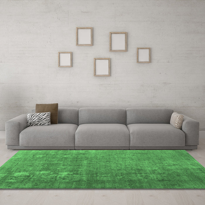 Machine Washable Persian Emerald Green Bohemian Area Rugs in a Living Room,, wshcon1186emgrn