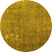 Round Persian Yellow Bohemian Rug, con1186yw