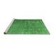 Sideview of Machine Washable Persian Emerald Green Bohemian Area Rugs, wshcon1186emgrn