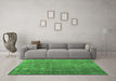 Machine Washable Persian Green Bohemian Area Rugs in a Living Room,, wshcon1186grn