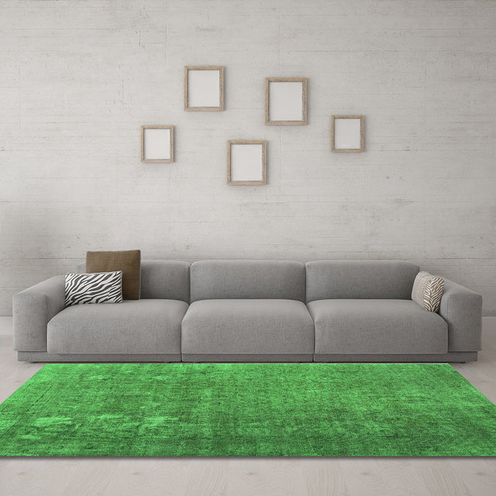 Machine Washable Persian Green Bohemian Area Rugs in a Living Room,, wshcon1186grn