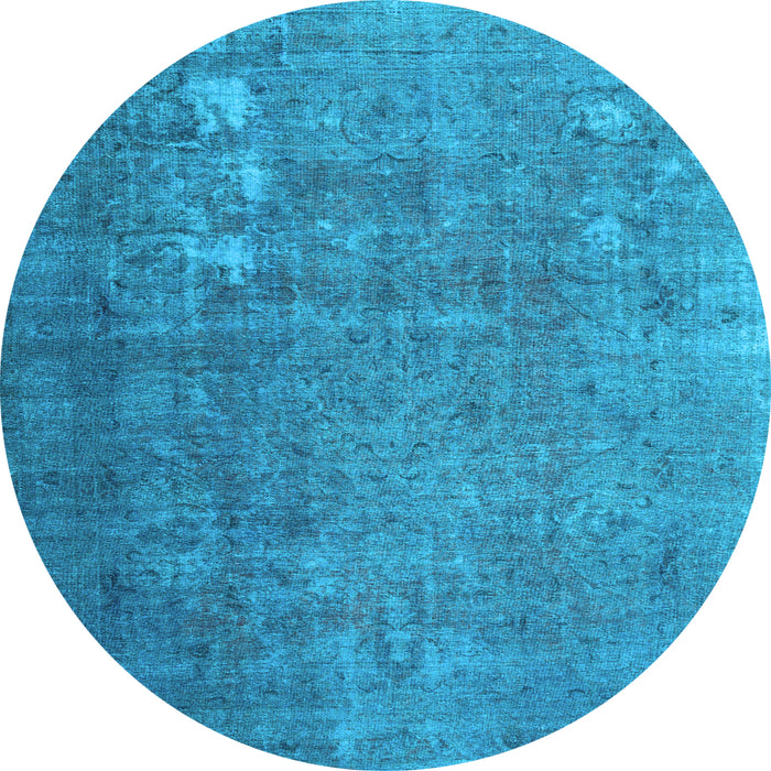 Round Persian Light Blue Bohemian Rug, con1186lblu