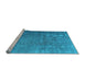 Sideview of Machine Washable Persian Light Blue Bohemian Rug, wshcon1186lblu