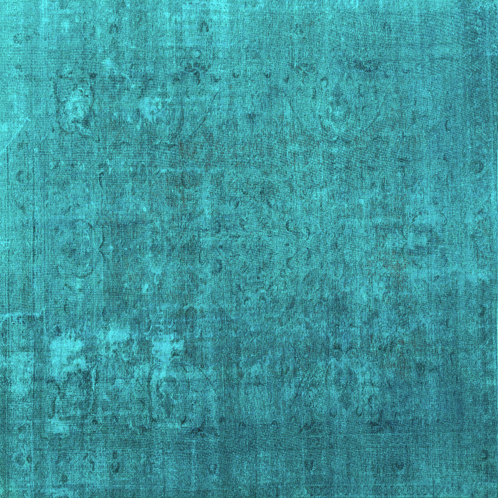 Square Machine Washable Persian Turquoise Bohemian Area Rugs, wshcon1186turq