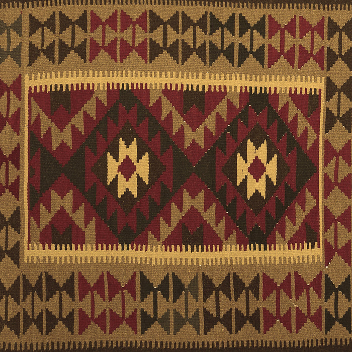 Square Machine Washable Oriental Brown Traditional Rug, wshcon1187brn