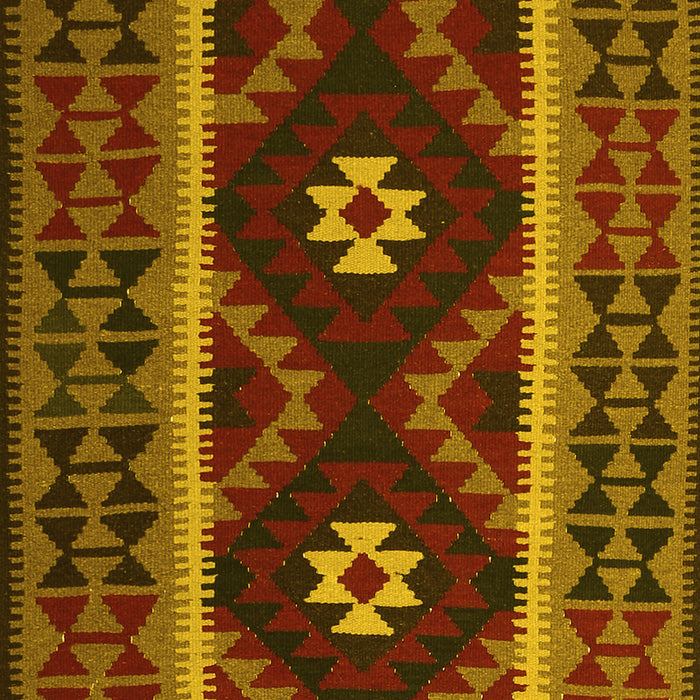 Machine Washable Oriental Yellow Traditional Rug, wshcon1187yw