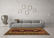 Machine Washable Oriental Brown Traditional Rug in a Living Room,, wshcon1187brn