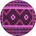 Round Machine Washable Oriental Purple Traditional Area Rugs, wshcon1187pur