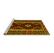 Sideview of Machine Washable Oriental Yellow Traditional Rug, wshcon1187yw