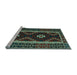 Sideview of Machine Washable Oriental Light Blue Traditional Rug, wshcon1187lblu