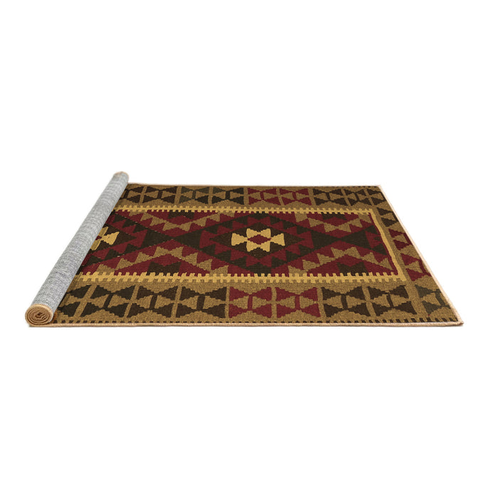 Sideview of Machine Washable Oriental Brown Traditional Rug, wshcon1187brn