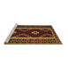 Sideview of Machine Washable Oriental Brown Traditional Rug, wshcon1187brn