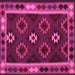 Square Machine Washable Oriental Pink Traditional Rug, wshcon1188pnk