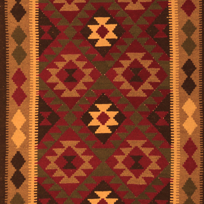 Serging Thickness of Machine Washable Oriental Orange Traditional Area Rugs, wshcon1188org