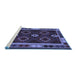 Sideview of Machine Washable Oriental Blue Traditional Rug, wshcon1188blu