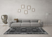 Machine Washable Oriental Gray Traditional Rug in a Living Room,, wshcon1188gry