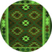 Square Oriental Green Traditional Rug, con1188grn