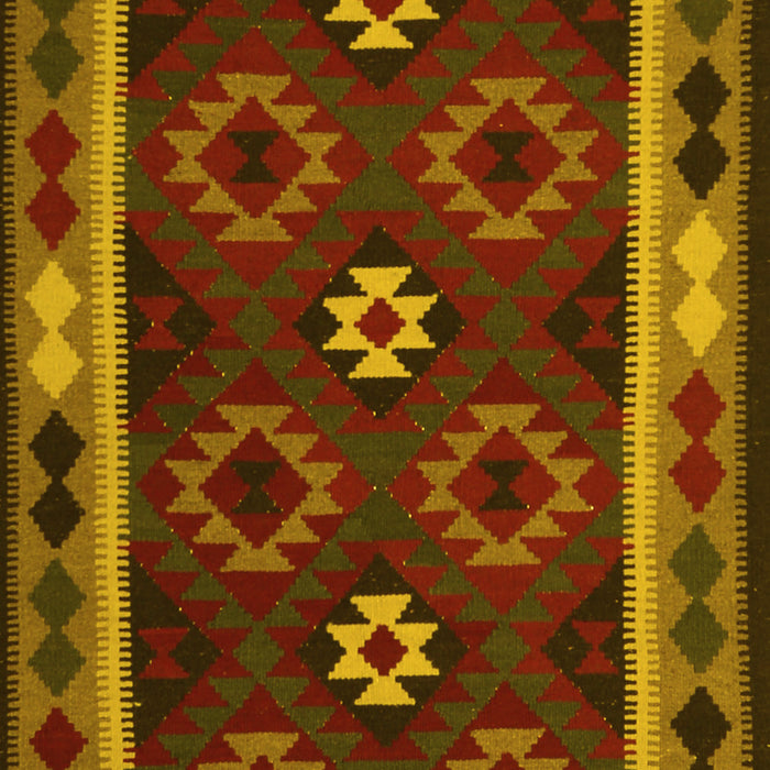 Machine Washable Oriental Yellow Traditional Rug, wshcon1188yw