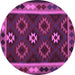 Round Oriental Purple Traditional Rug, con1188pur